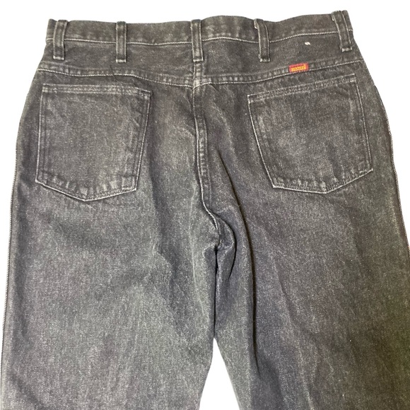 Vintage Black Denim Rustler Jeans 36X30 - Picture 4 of 5